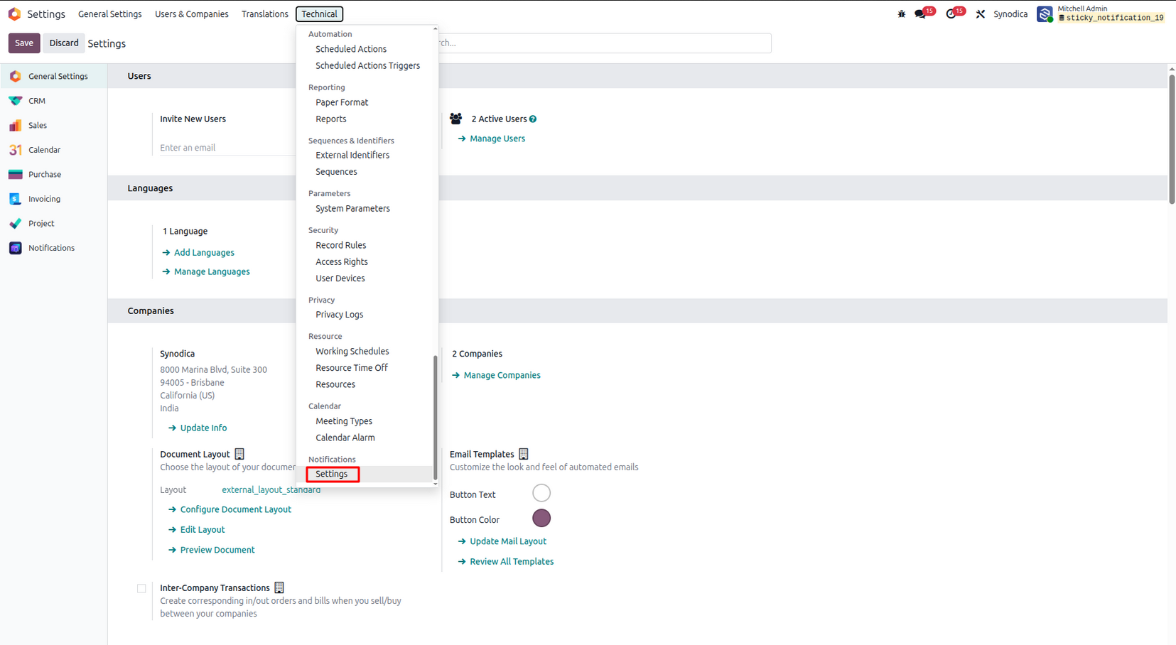 Notification Configuration