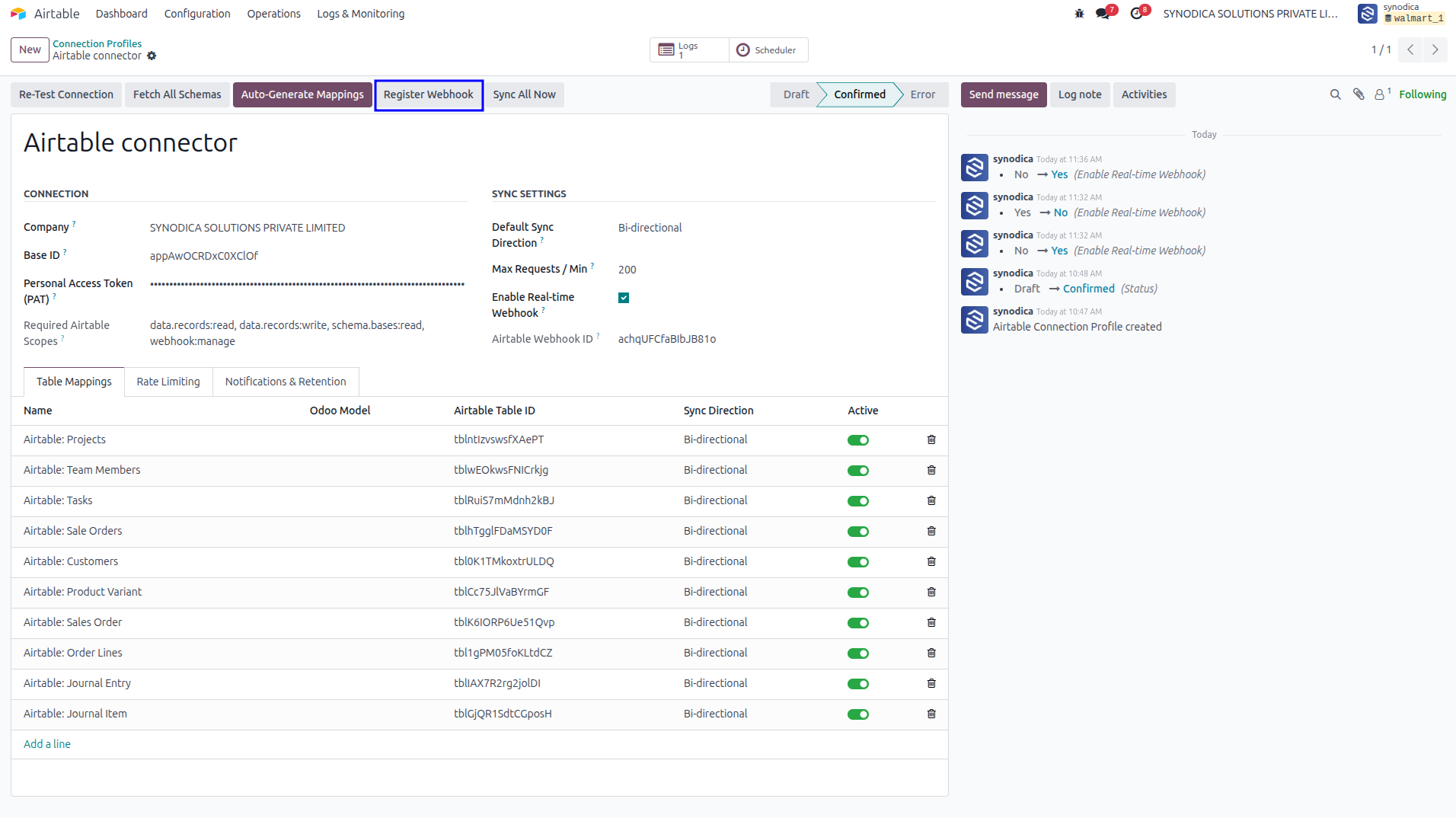 Webhooks Dashboard