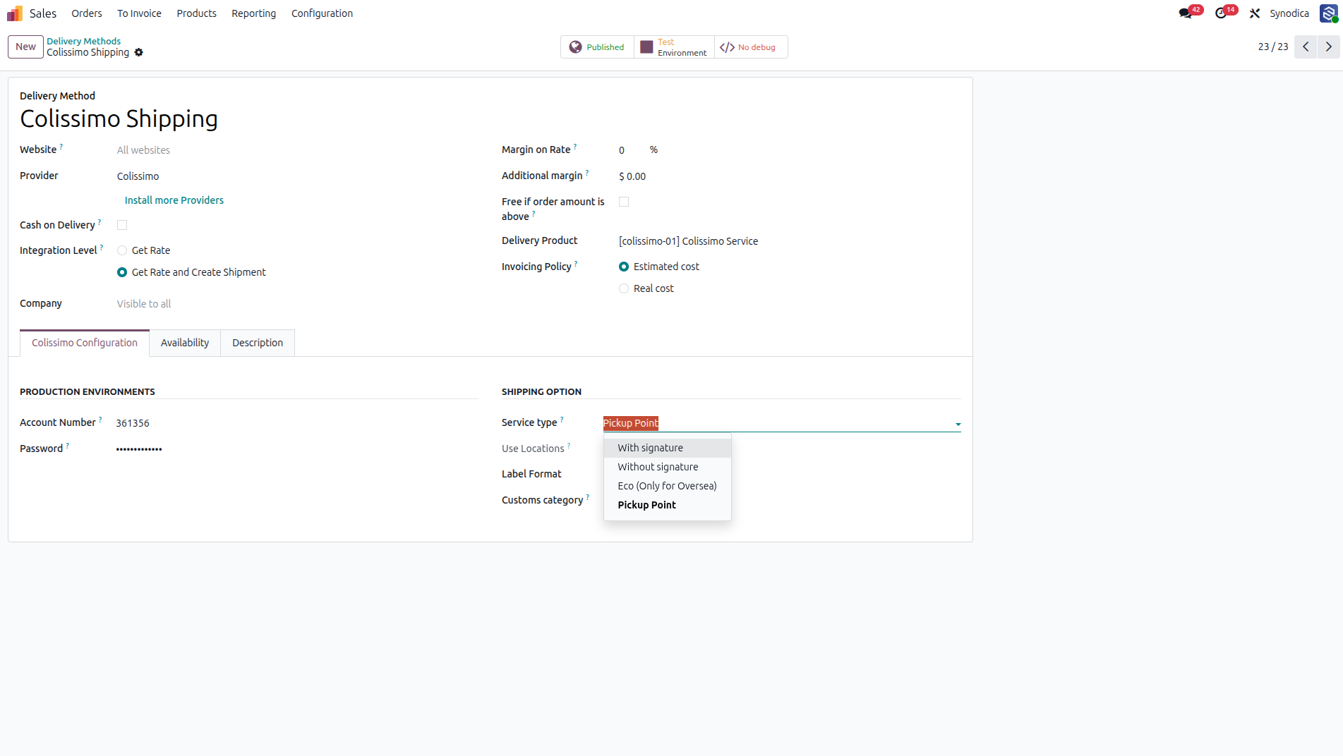 Configuration Colissimo Shipping In Odoo