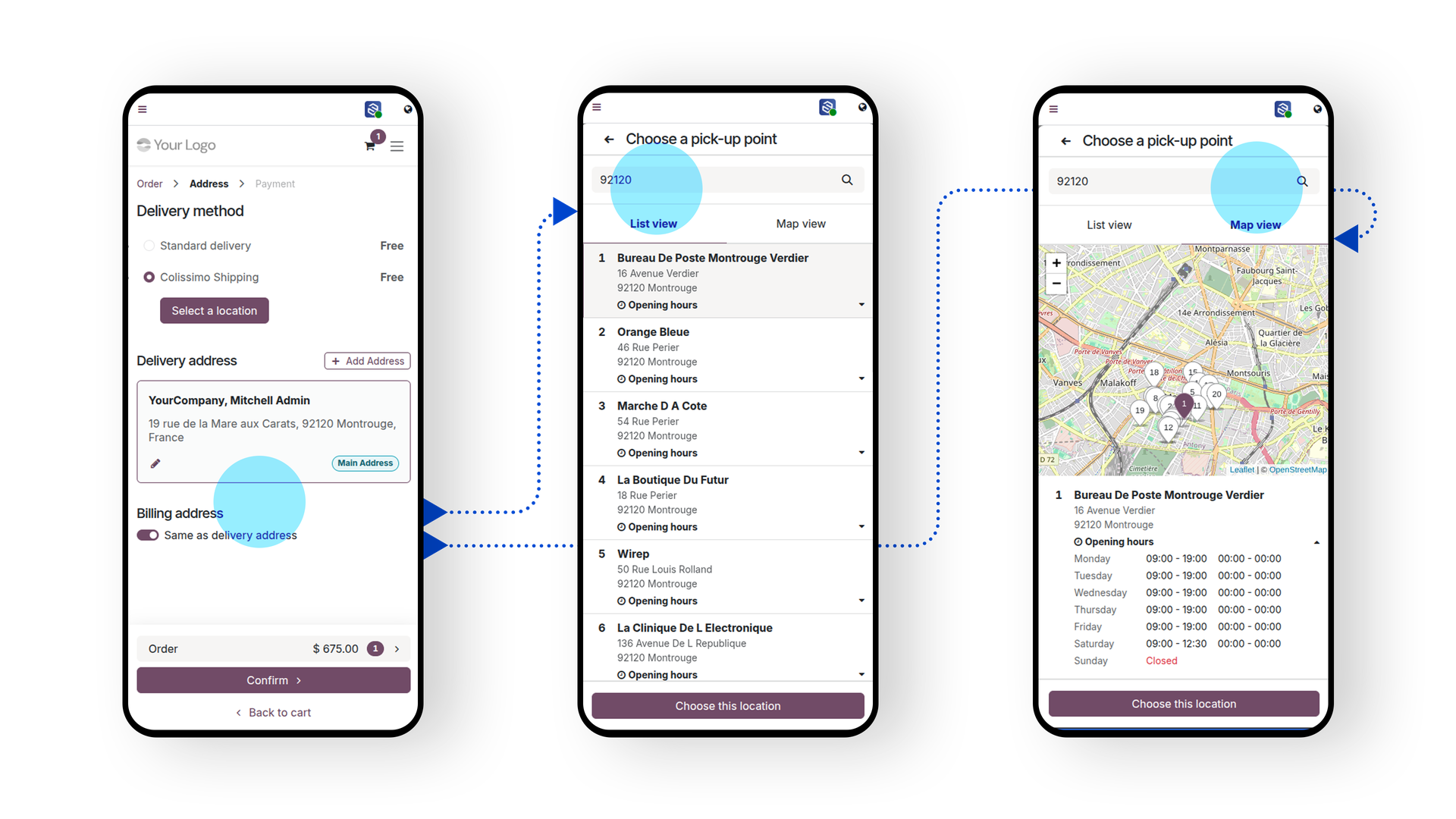 Colissimo Shipping E-Commerce Mobile View