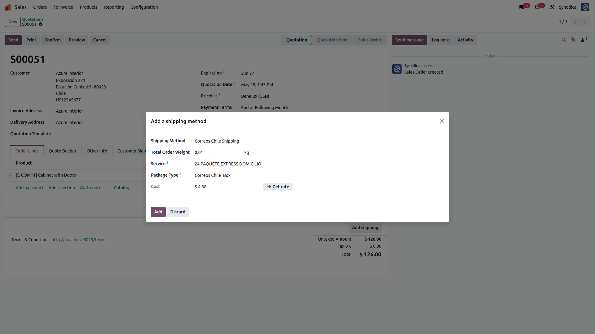 Correos Chile  Shipping Carriers and Services In Odoo Orders