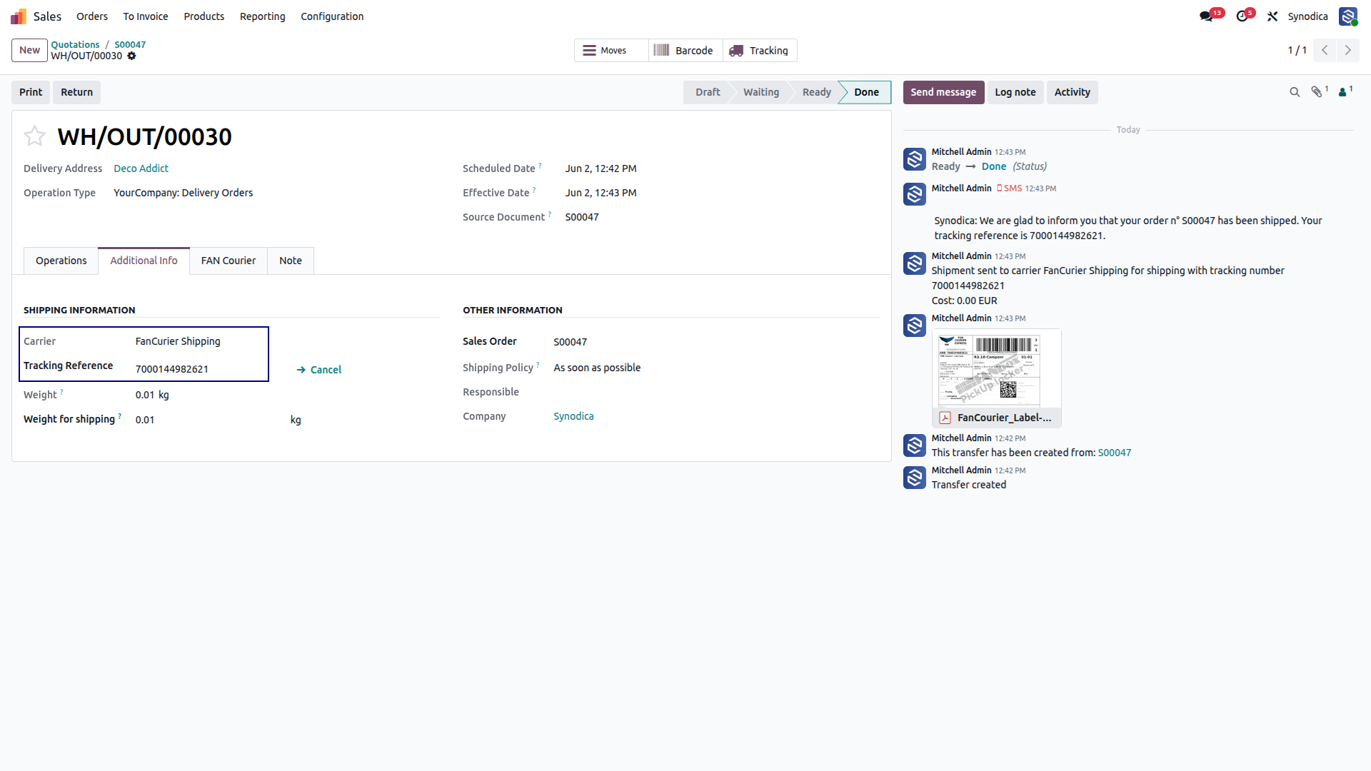 Validate Shipment and Create Label
