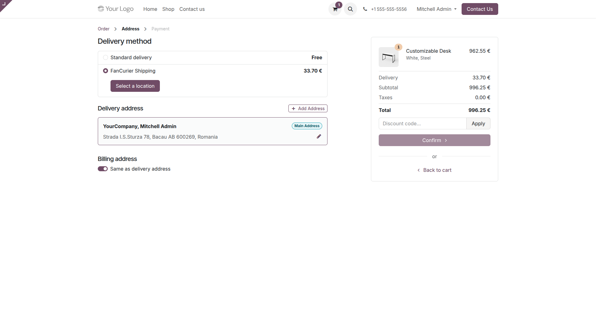 eCommerce Checkout: Package Configuration