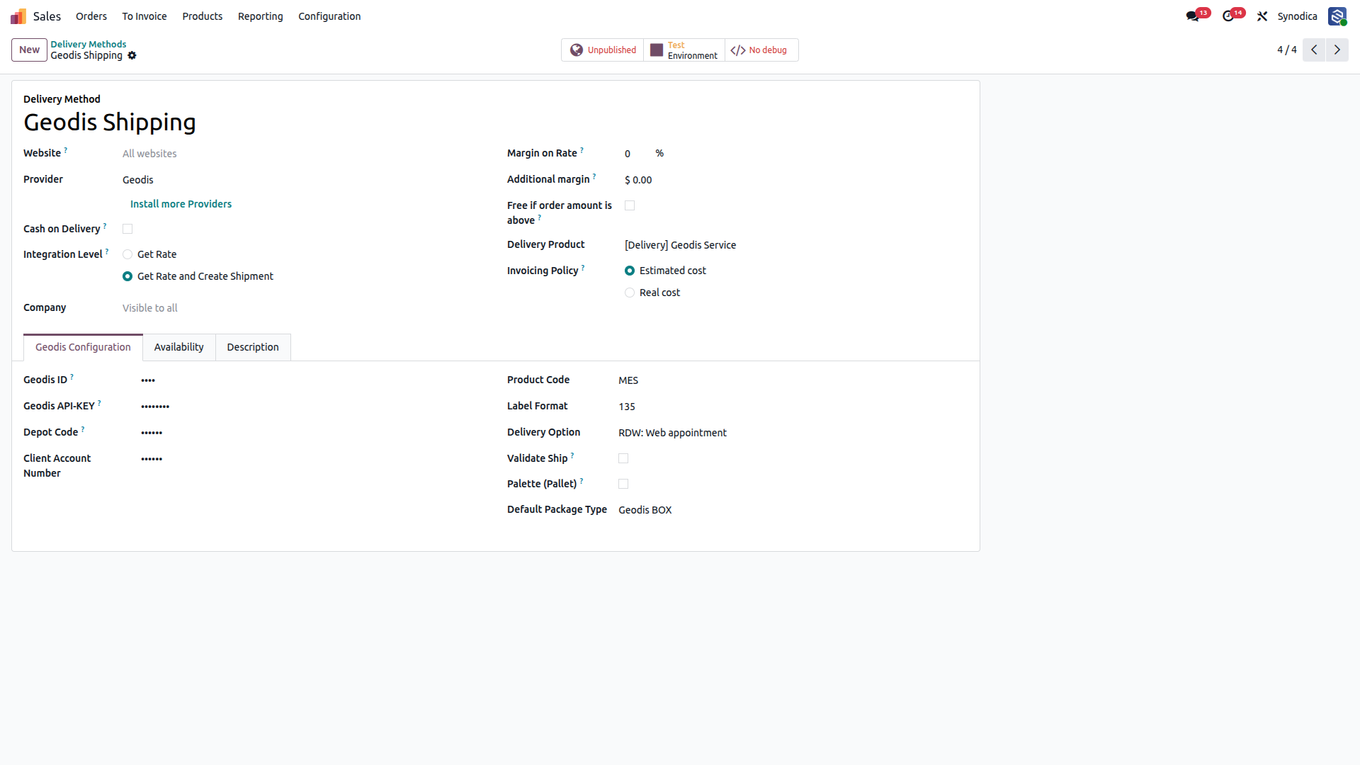 Configuration Geodis Shipping In Odoo
