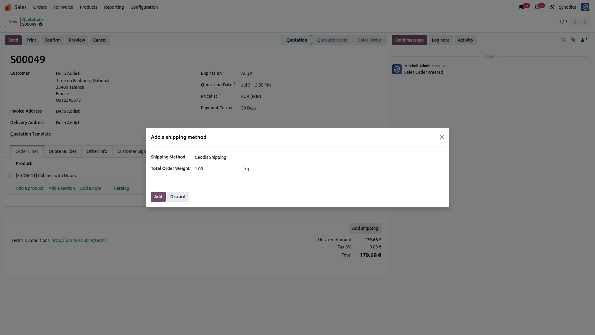 Integrate Geodis Shipping Into Odoo Orders