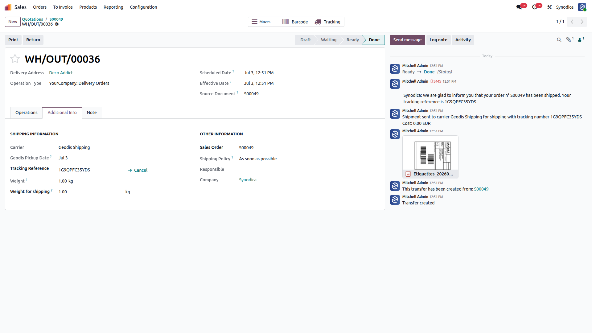 Shipment Creation With Tracking Number And Label