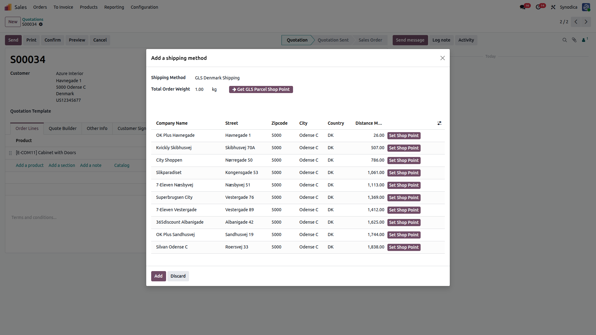 GLS Denmark Shop Point Selection