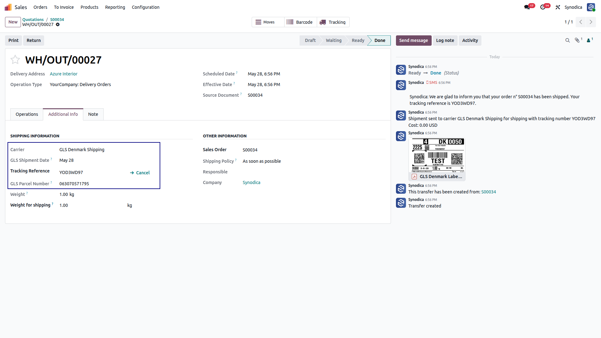 Shipment Creation With Tracking Number And Label