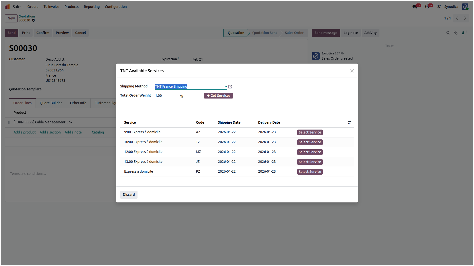 Seamlessly Integrate TNT France Shipping Into Odoo Orders
