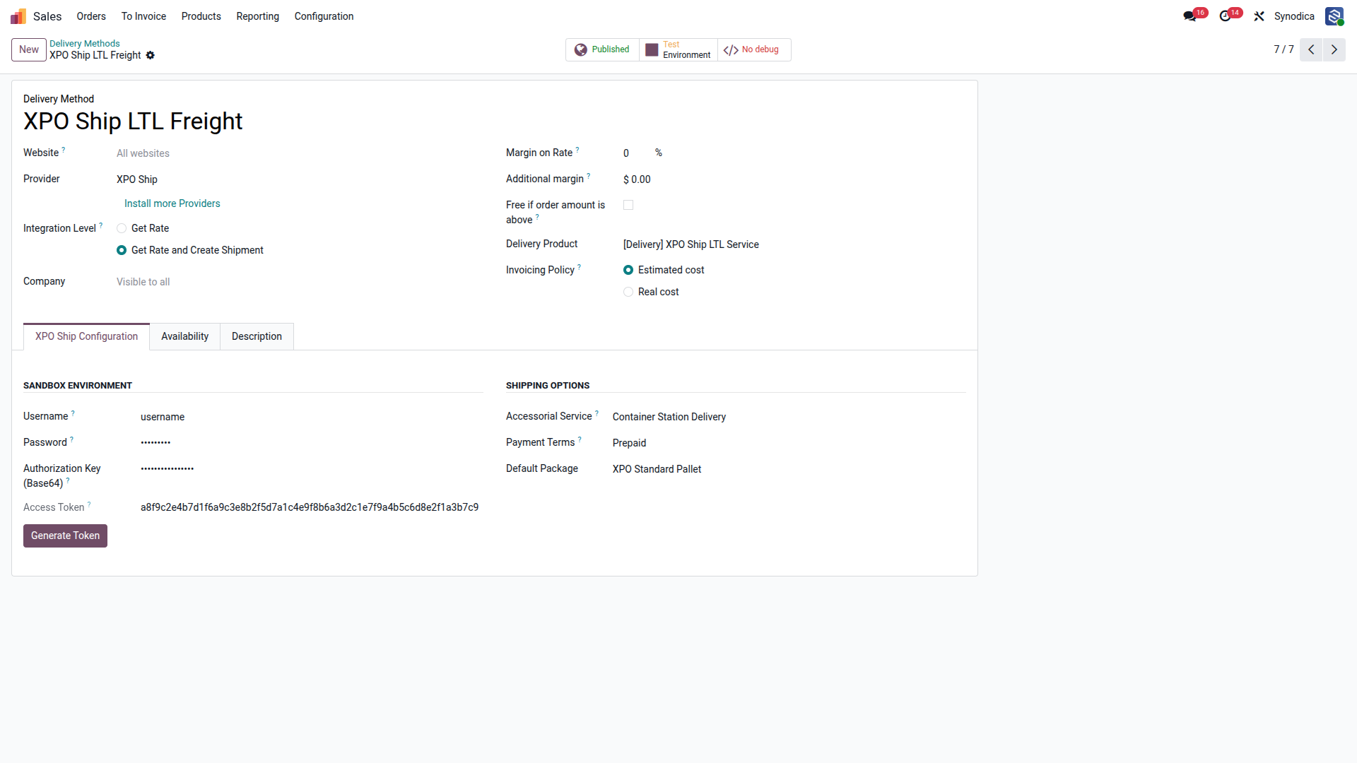 XPO LTL Shipping Configuration