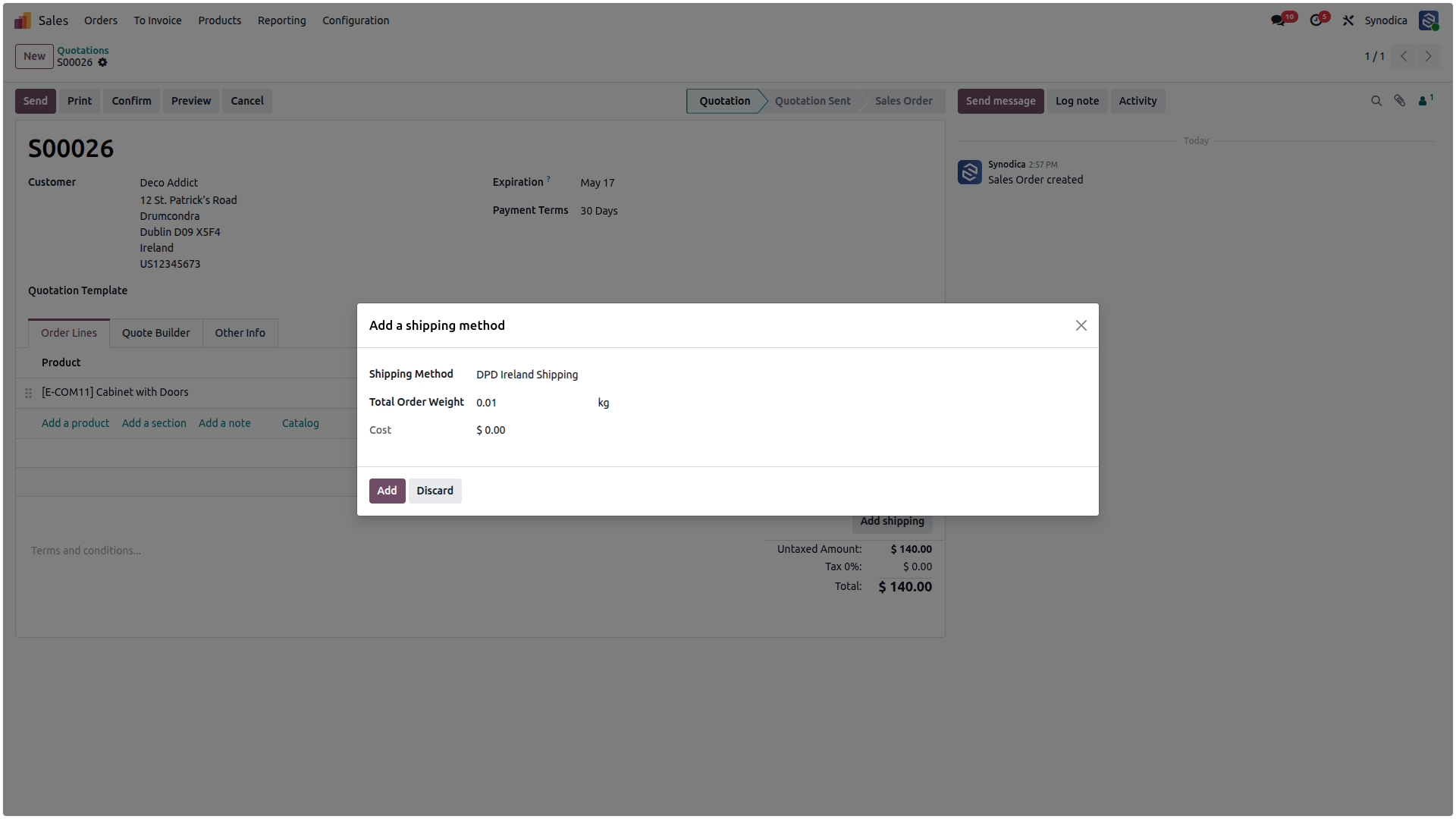Seamlessly Integrate DPD Ireland Shipping Into Odoo Orders