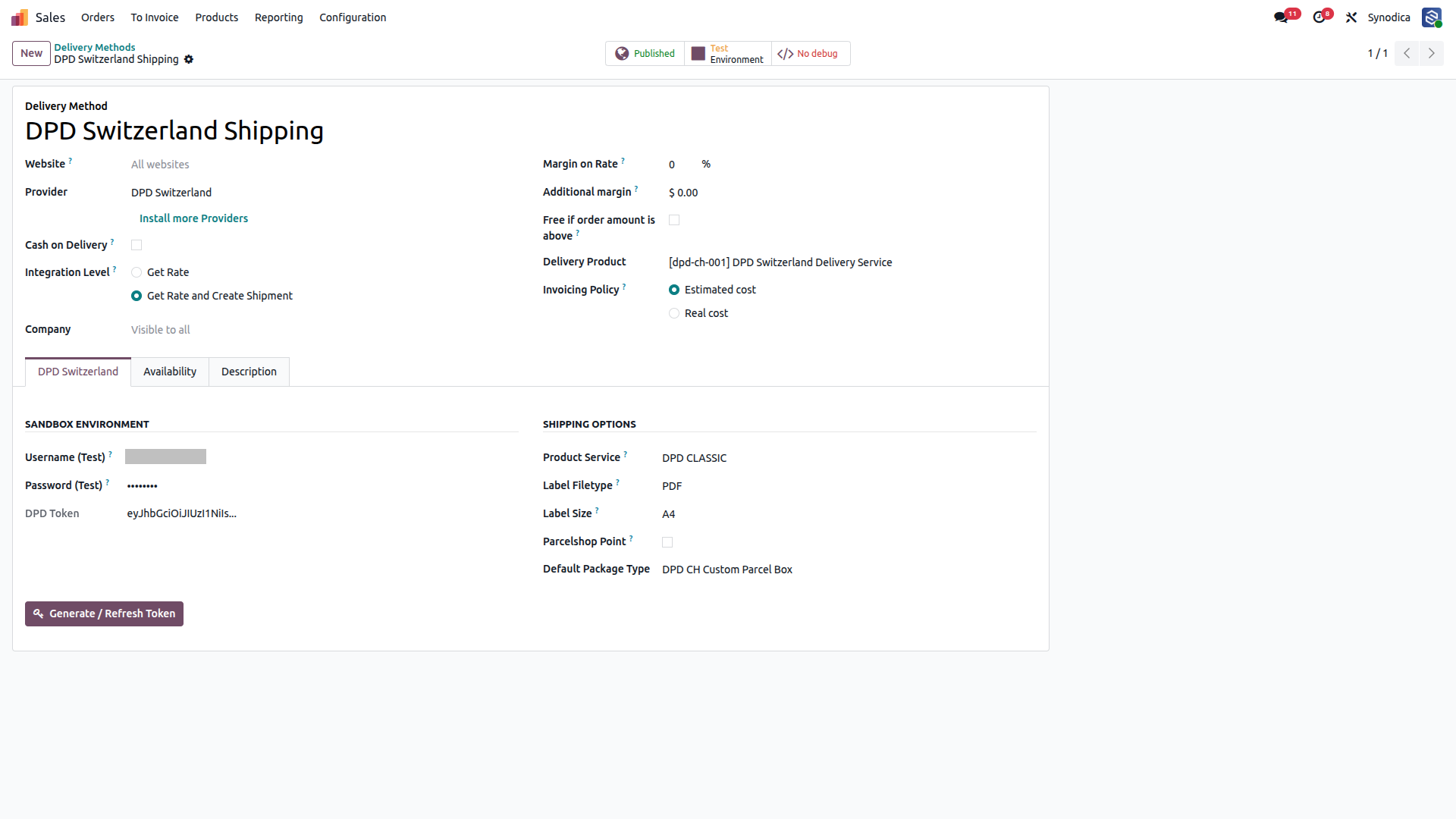 DPD Switzerland Shipping Configuration