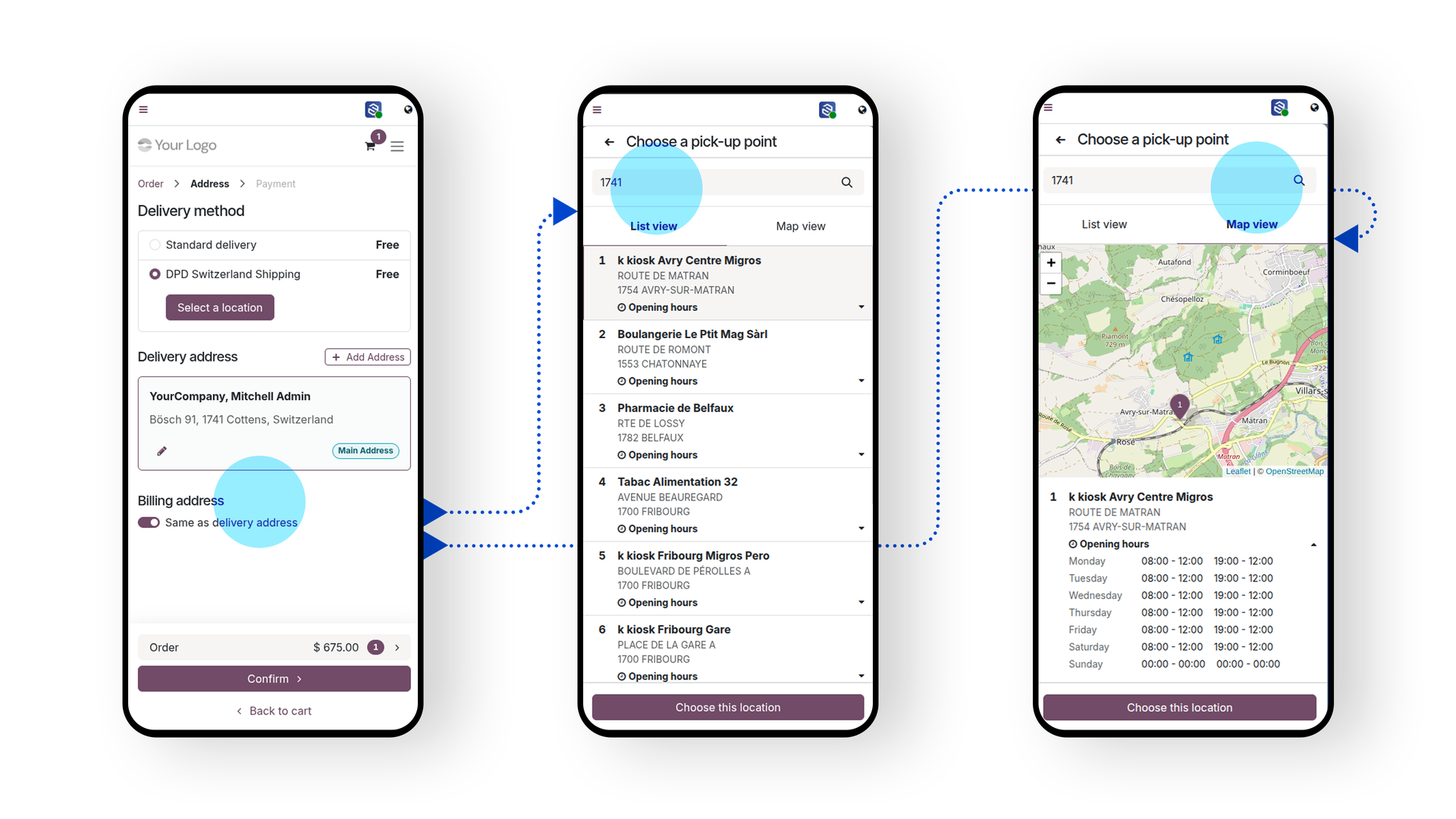 DPD Switzerland Shipping E-Commerce Mobile View