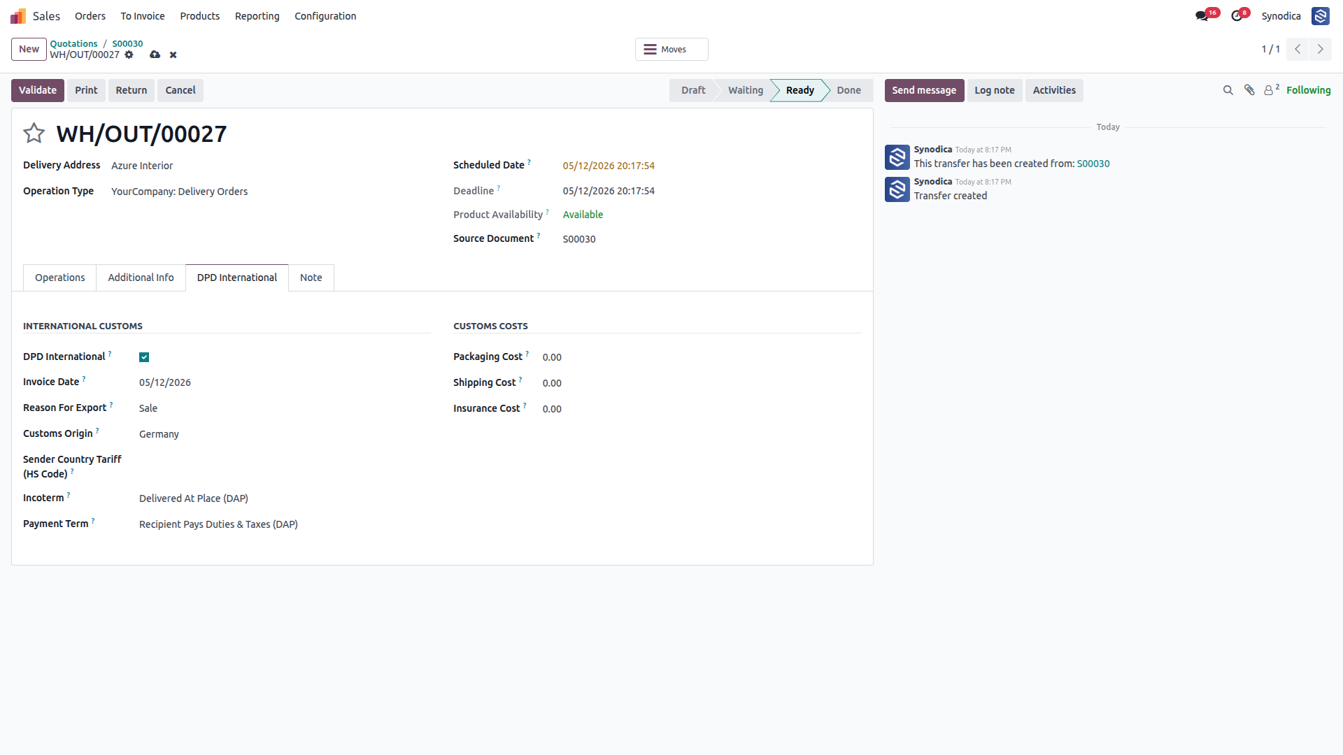 Configure for International Shipments