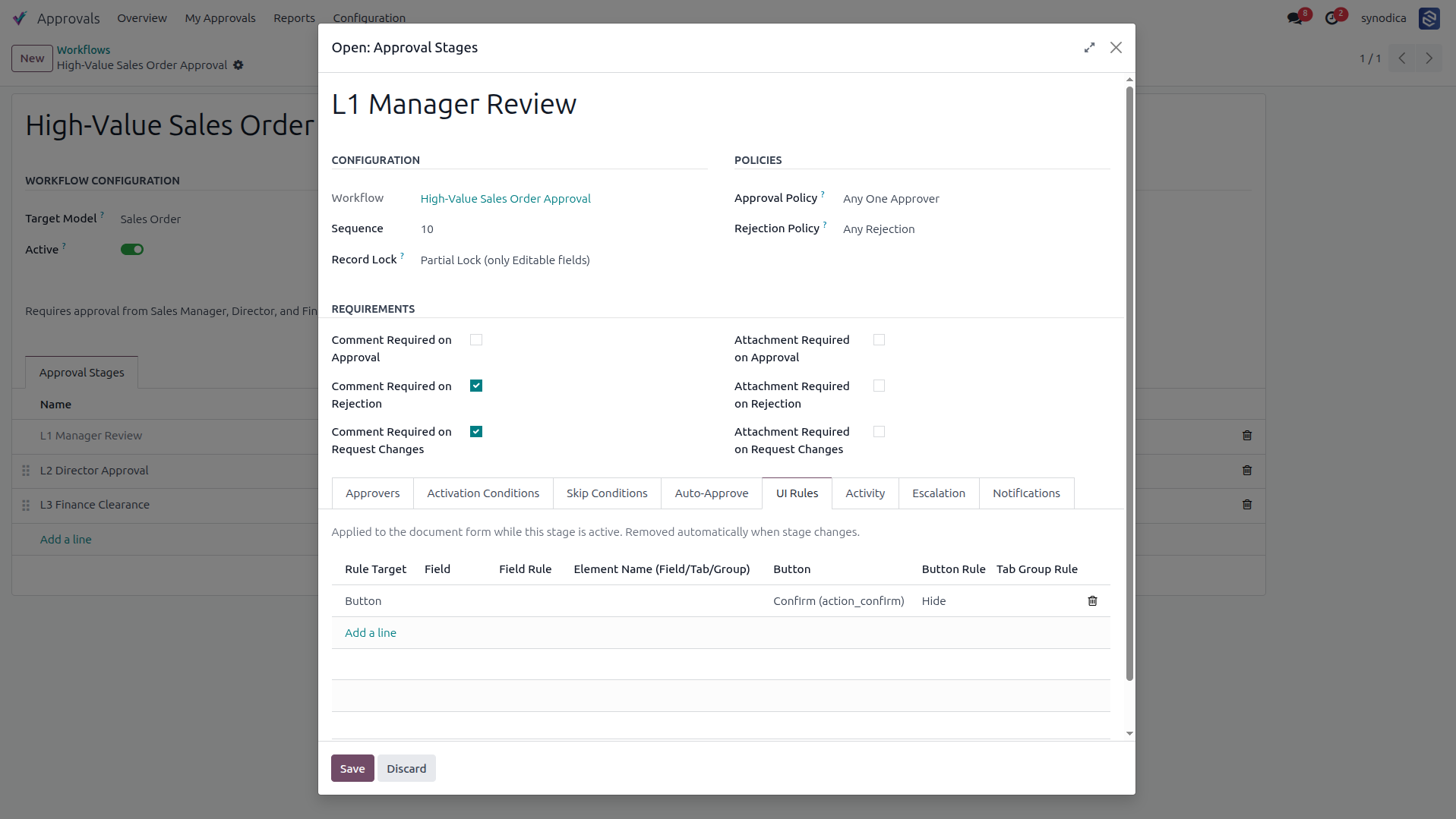 UI Rules Configuration