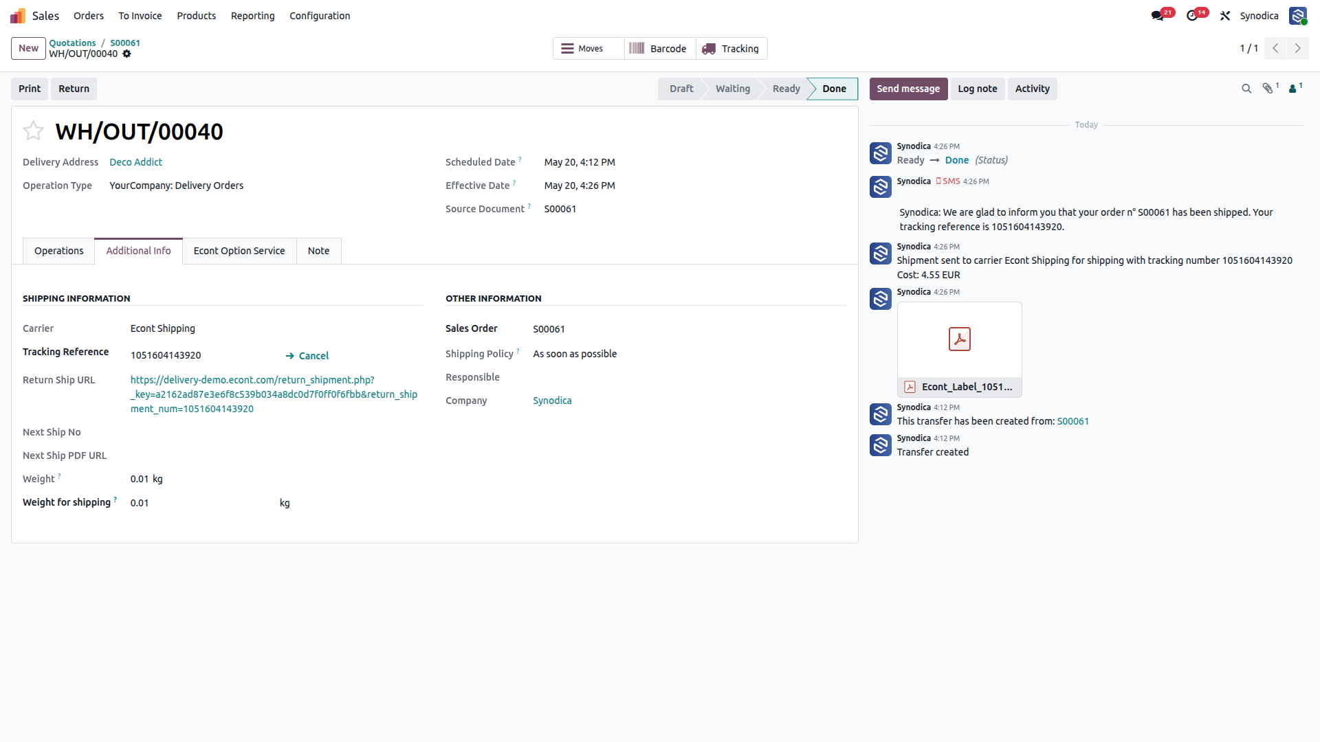 Validate Shipment and Create Label