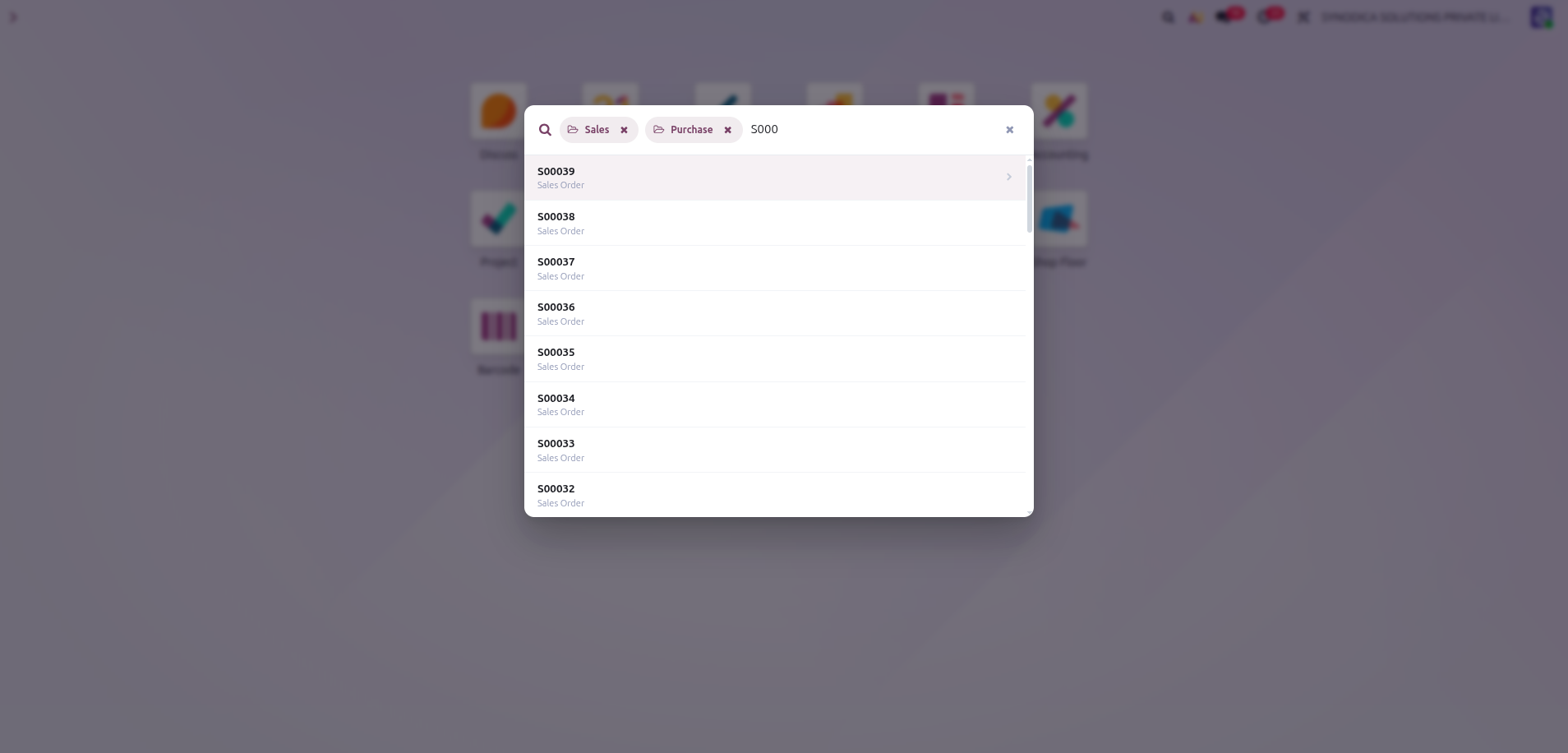 Filtered Module Search Results