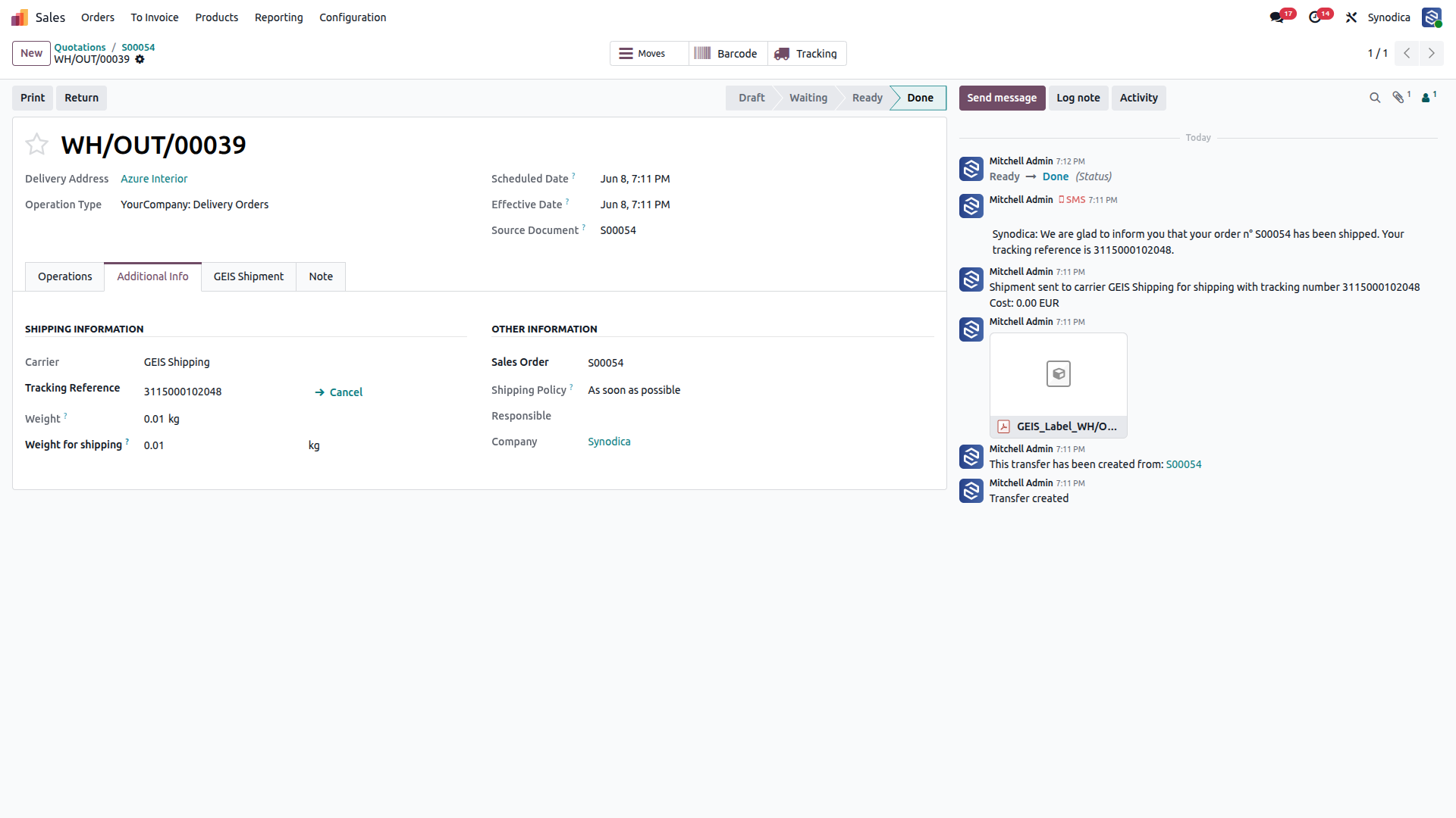 Validate Shipment and Create Label
