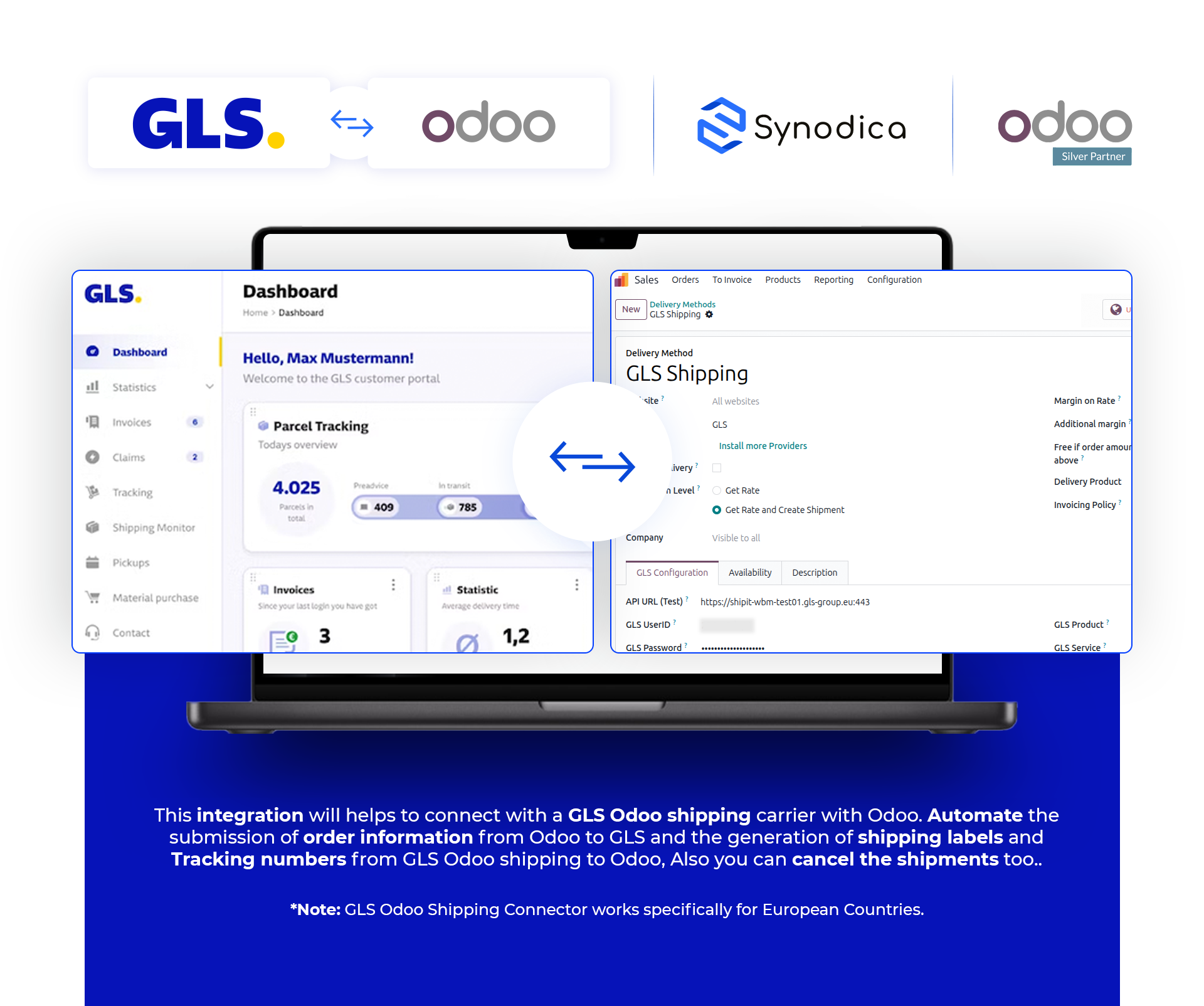 GLS ShipIT Shipping Connector – Dashboard