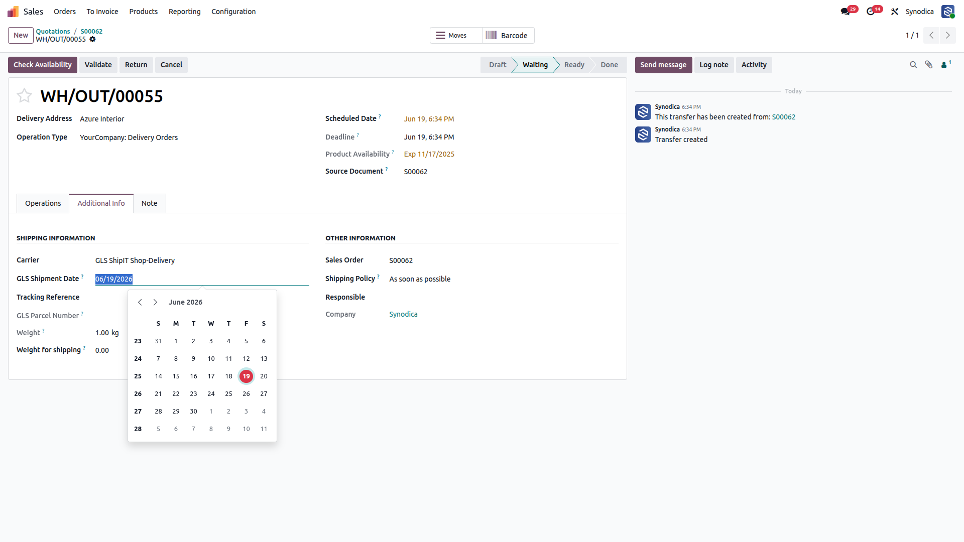 Configure Shipment Date Option