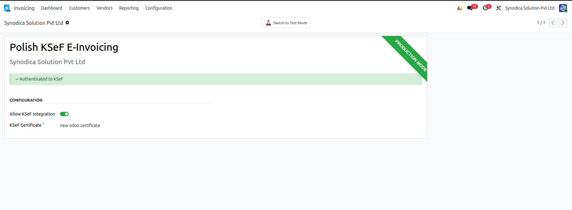 Authentication success