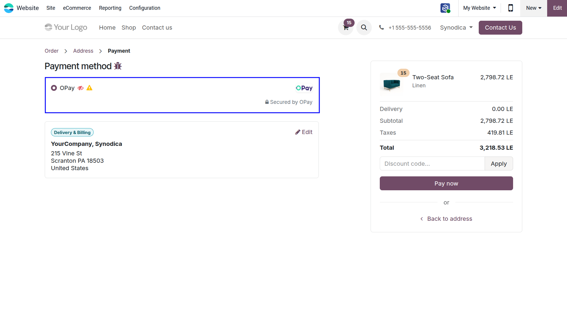 Select OPay Payment Method
