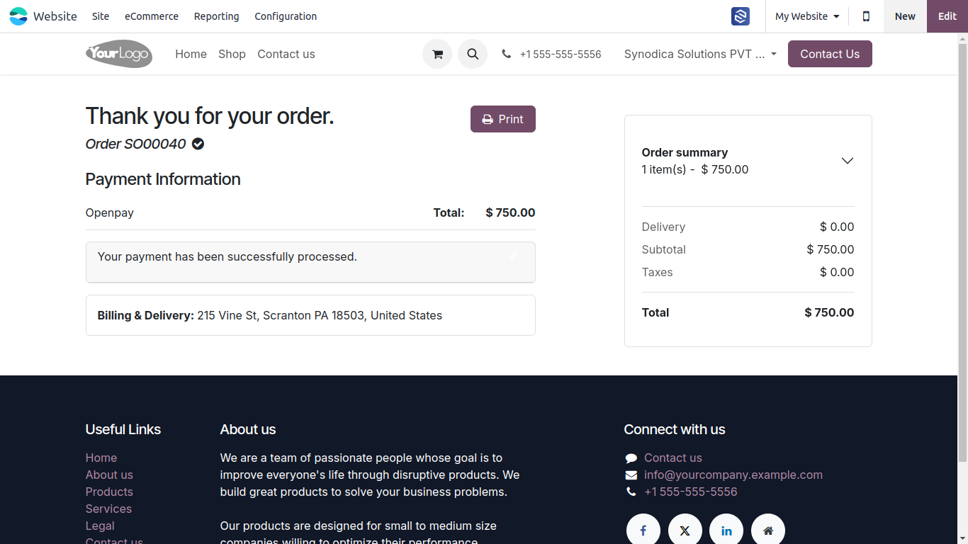 Redirect to Status Screen