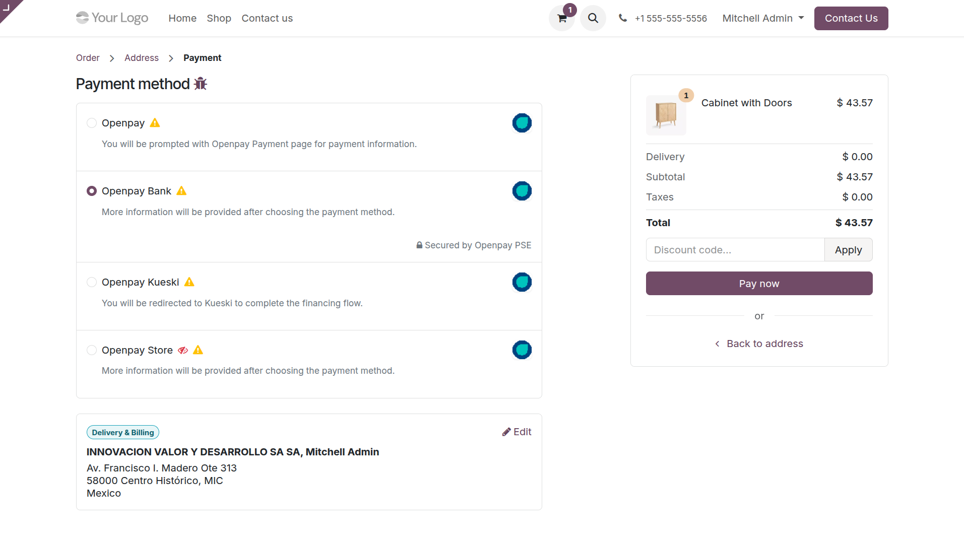 SPEI Bank Method Selection