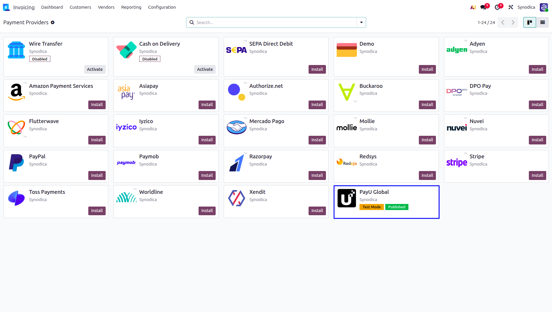 Odoo Payment Providers List