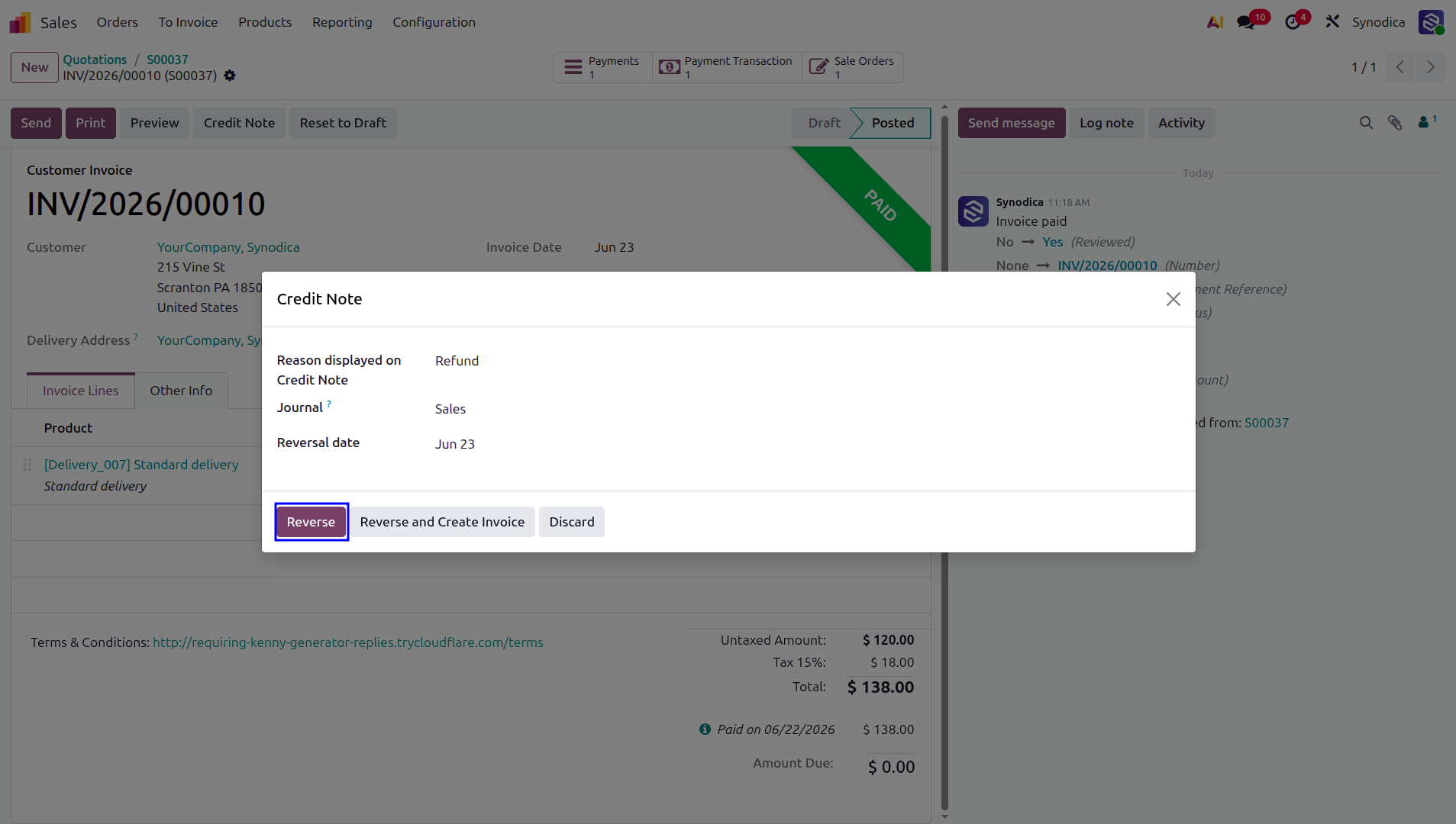 Credit Note Request Modal