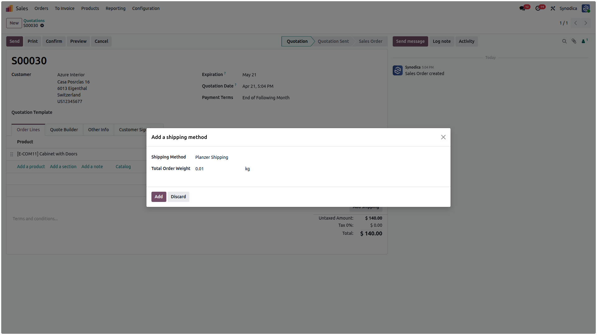 Seamlessly Integrate Planzer Shipping Into Odoo Orders