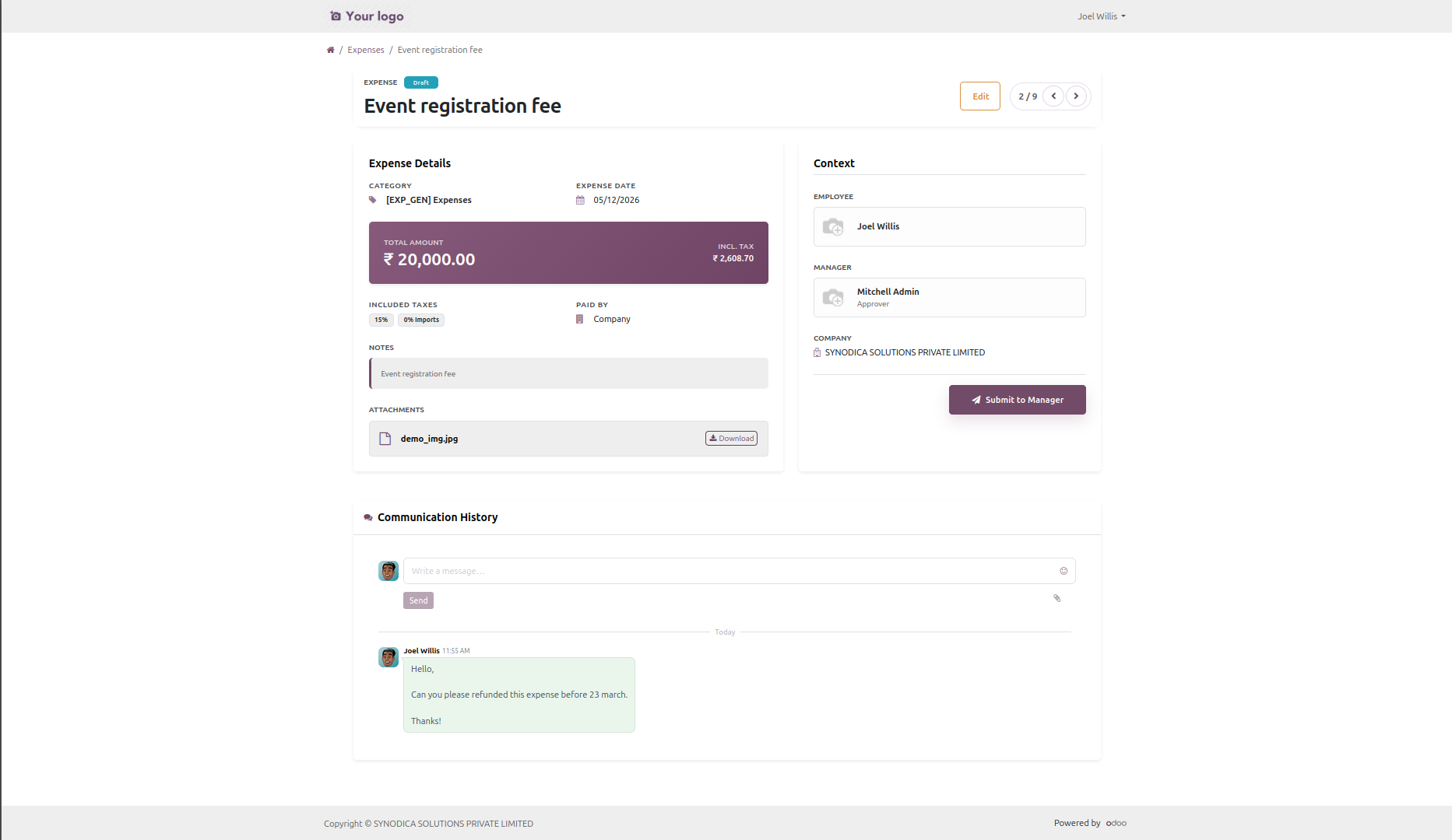Expense Detail View