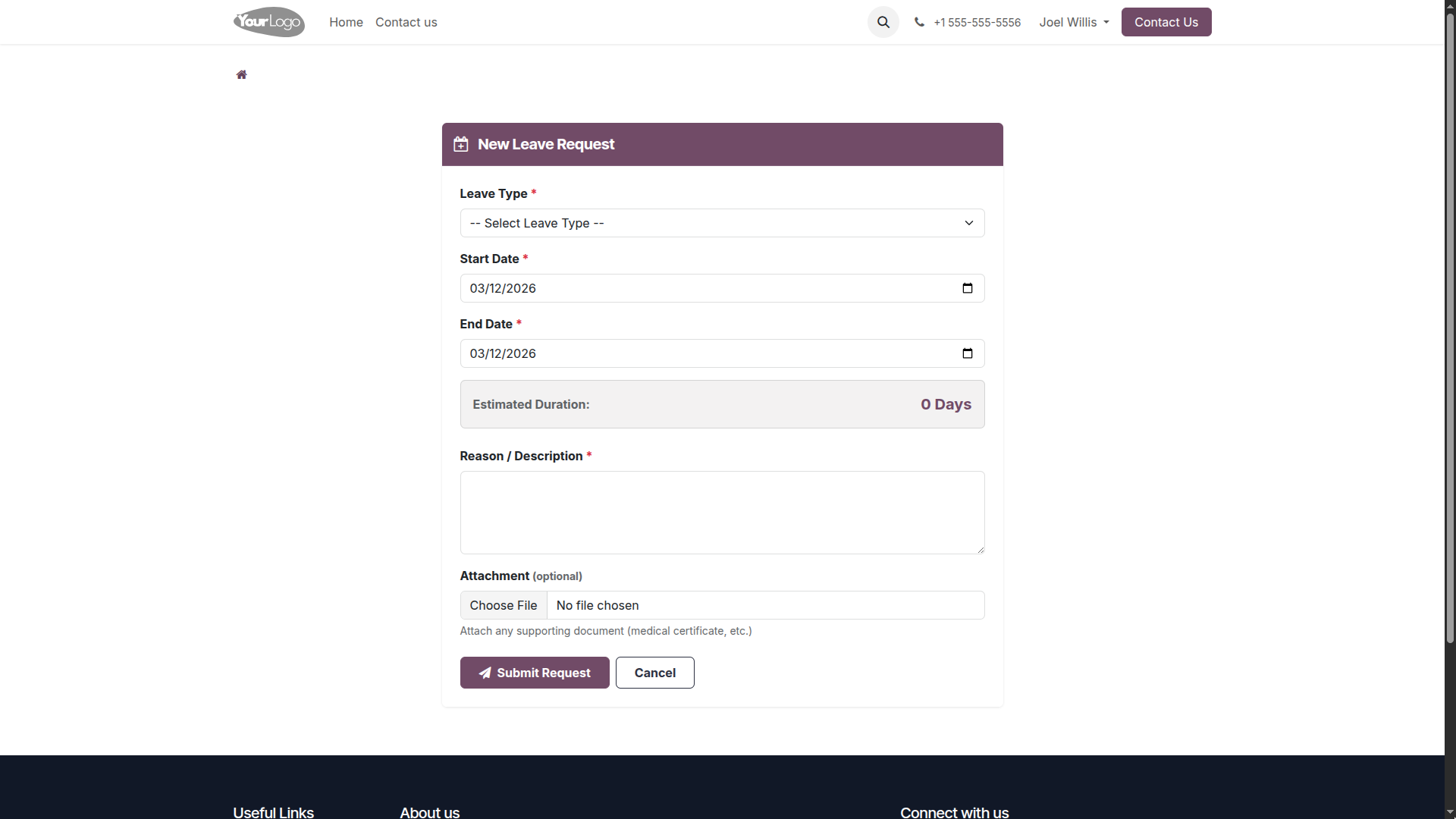 New Request Form