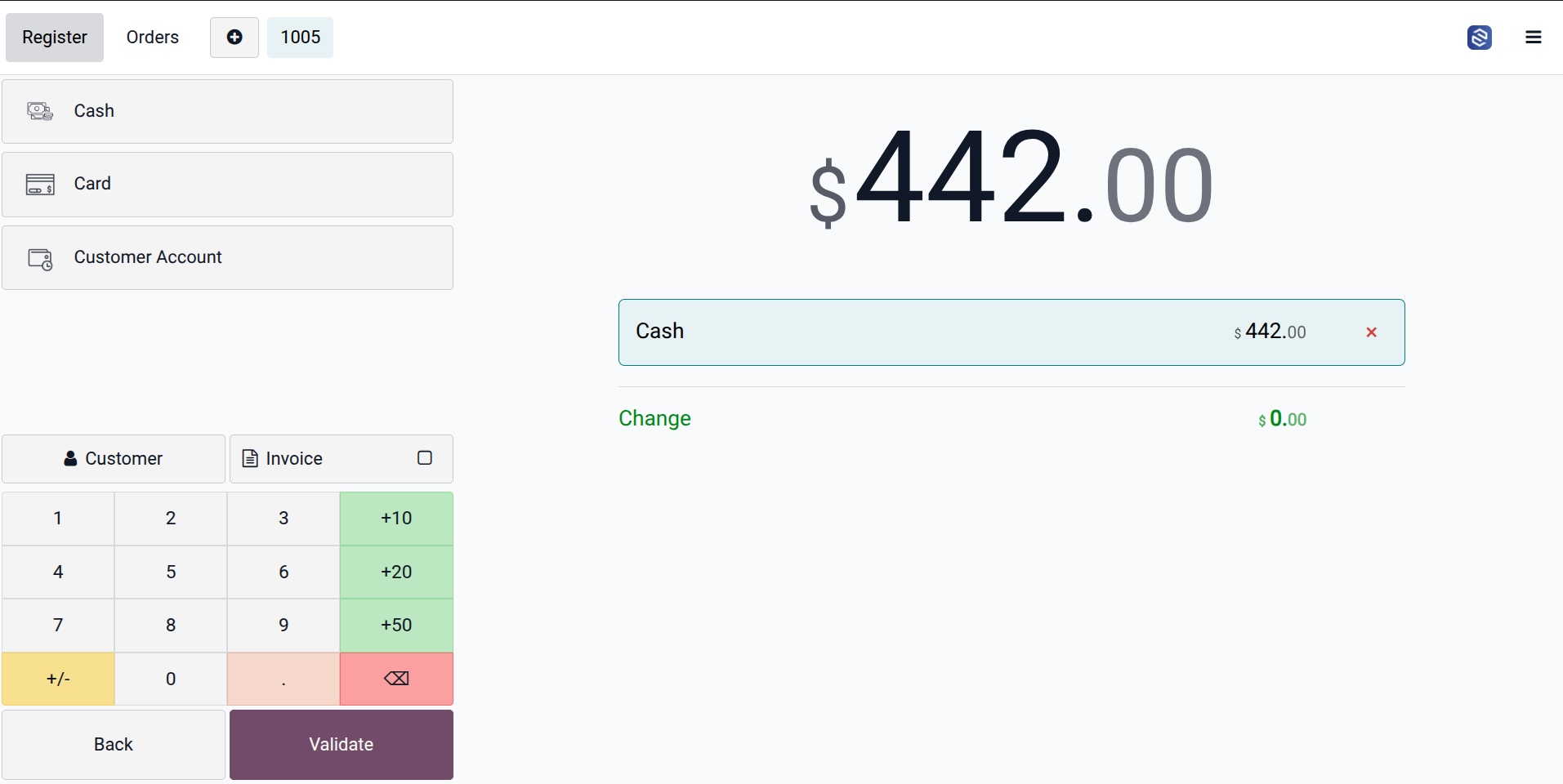 POS Payment Screen