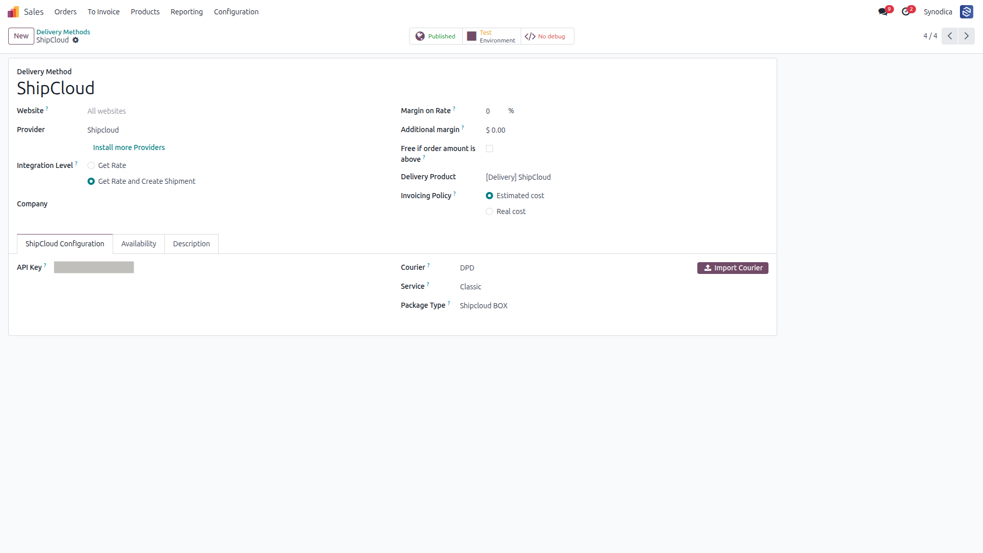 ShipCloud Shipping Configuration