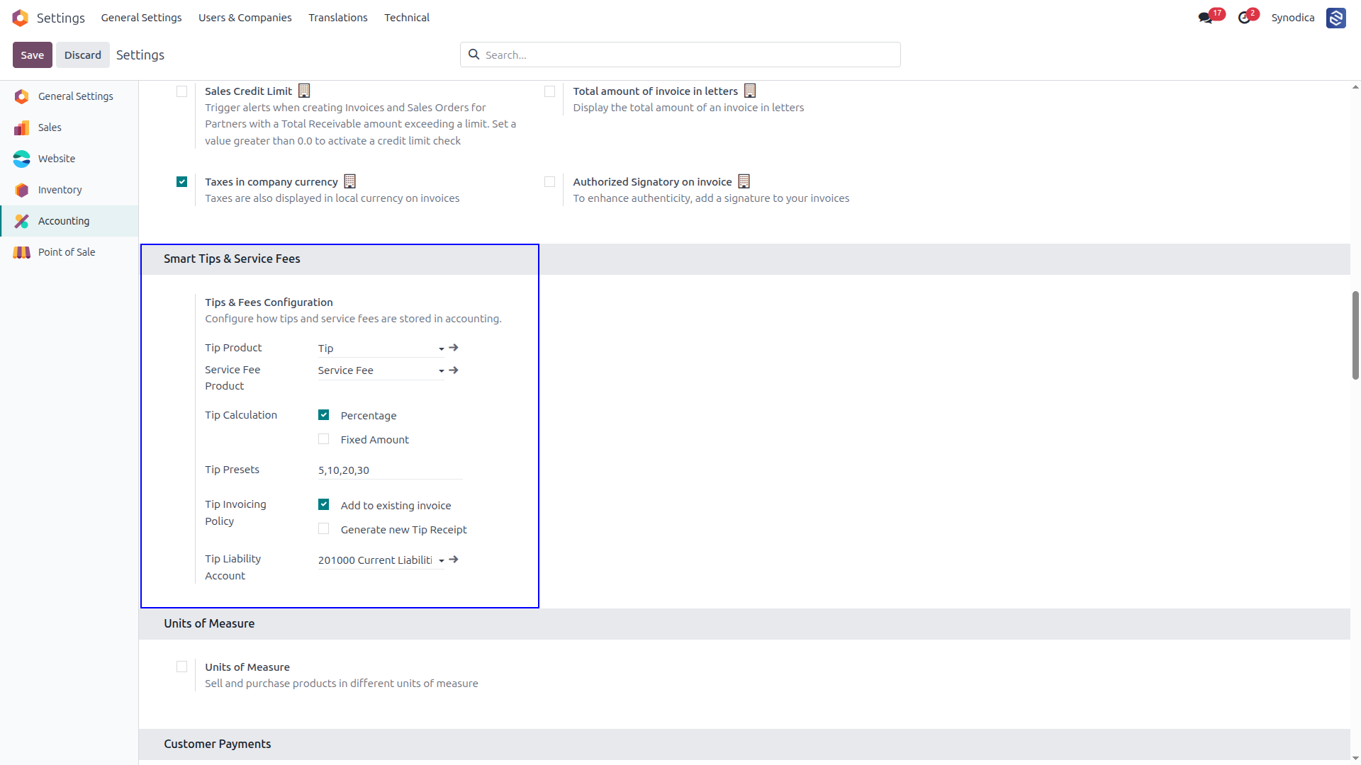 Accounting Settings