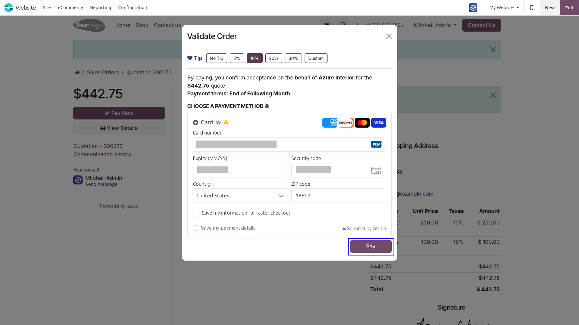 Sale Order Portal