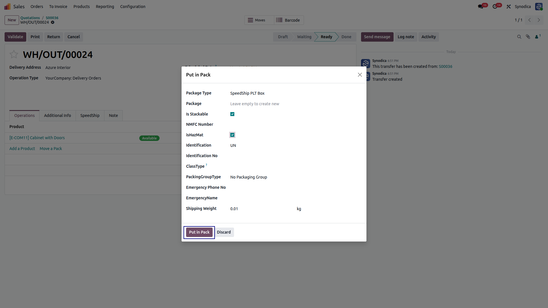 SpeedShip LTL Package Setup