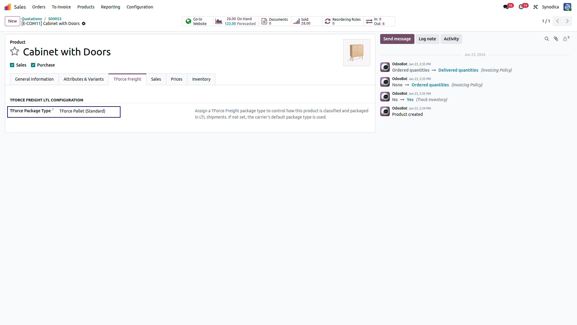 Configuration TForce Freight  Shipping In Odoo