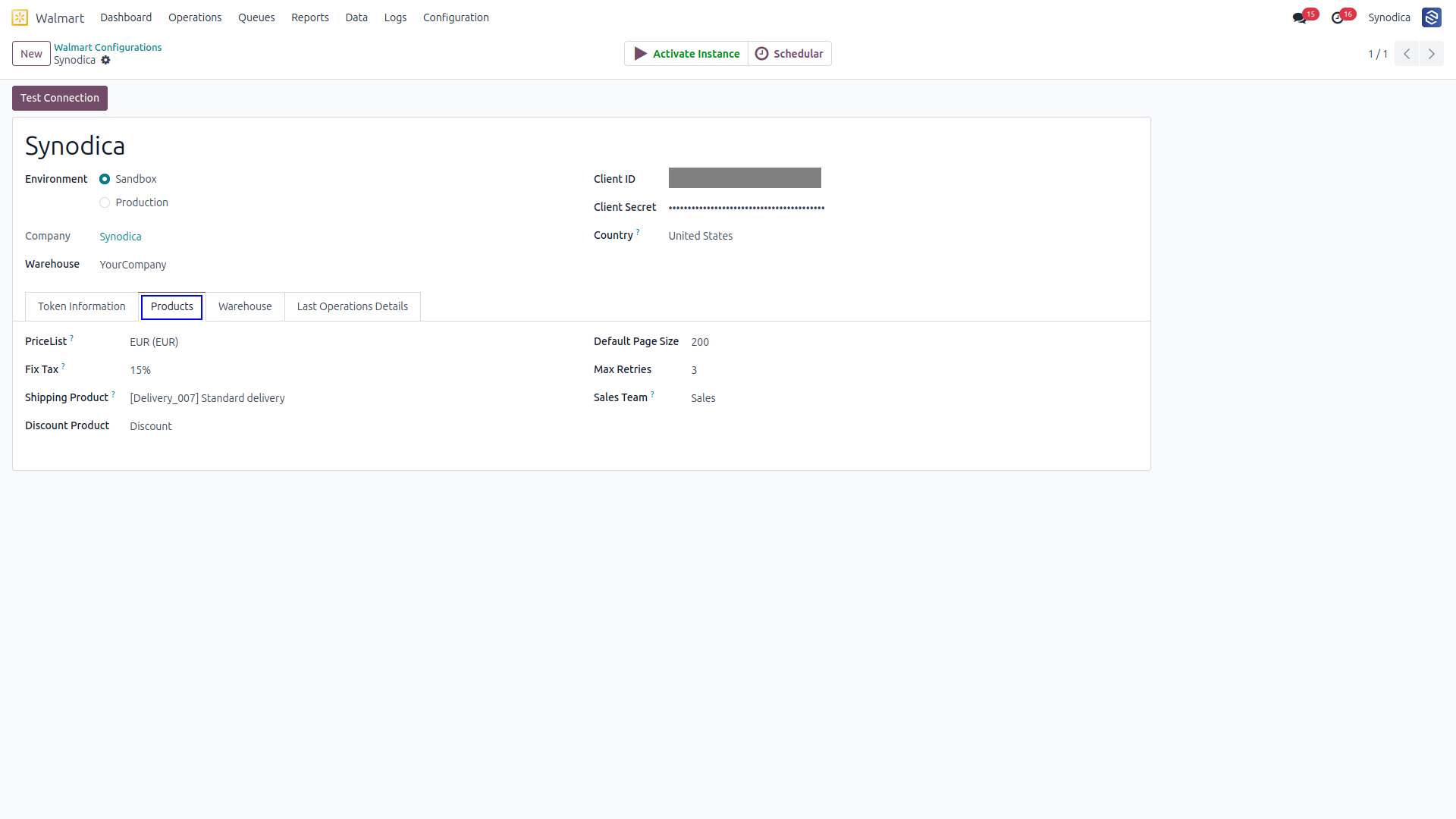 Product and Tax Settings