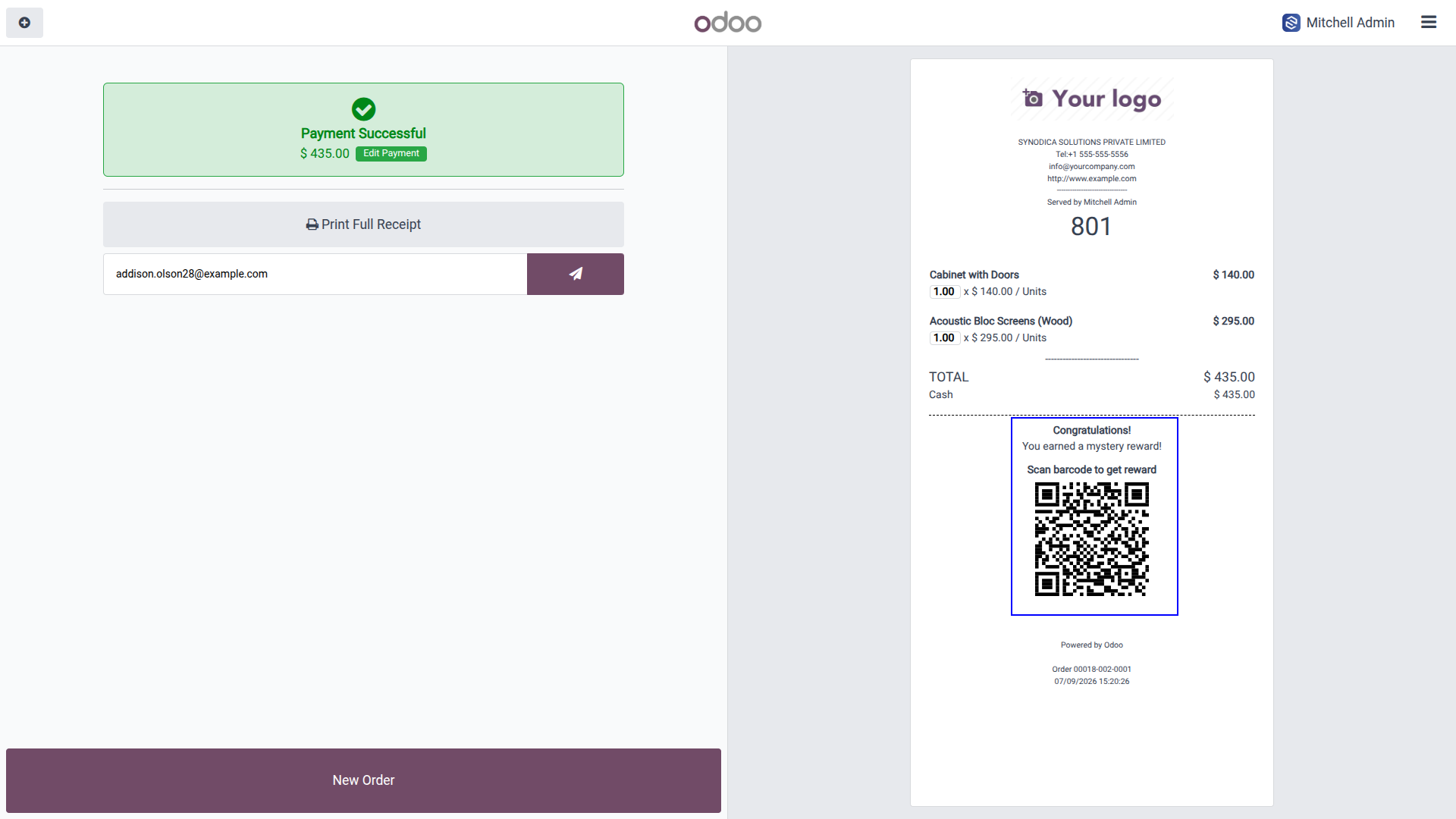 Receipt & QR Code
